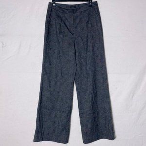 HALOGEN Black Grey Plaid High Rise Wide Leg Pants 4